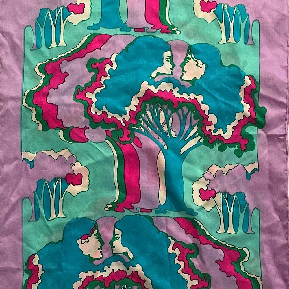Vintage Chereskin Silk Print Scarf